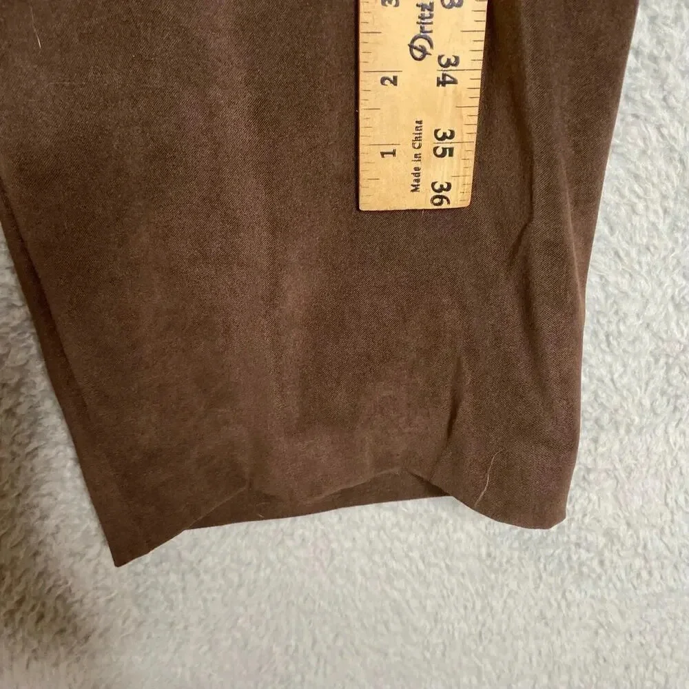 Susan Graver brown pull on pants soft office career business classic capsule 1X - Picture 10 of 11